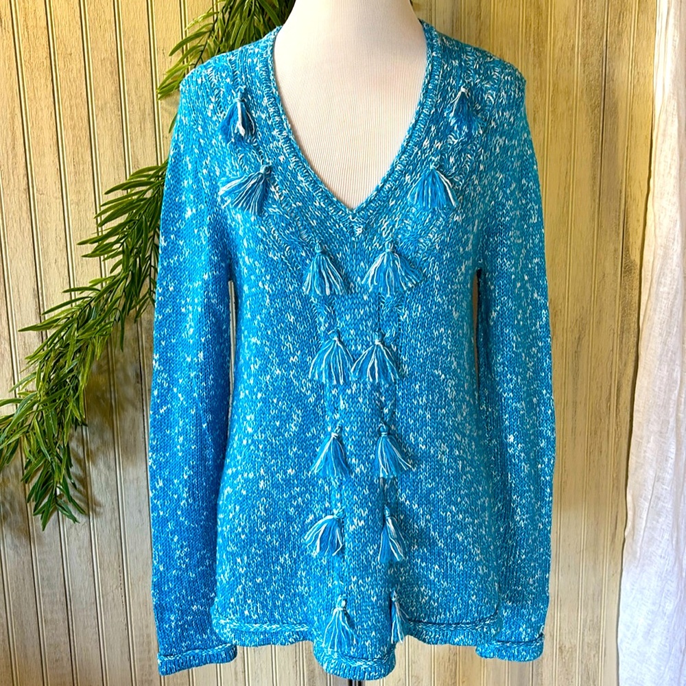 Lilly Pulitzer Kovette Sweater Formentera Turquoise Marl, size Medium, NWOT